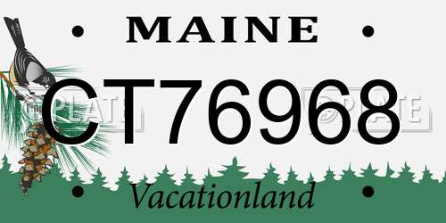 CT76968 Maine License Plate