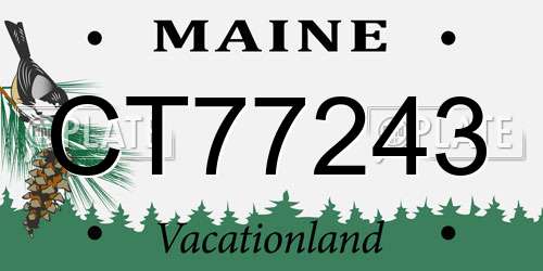 CT77243 Maine License Plate