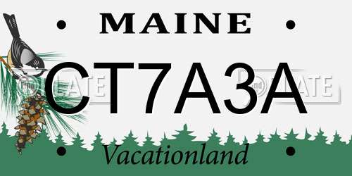 CT7A3A Maine License Plate