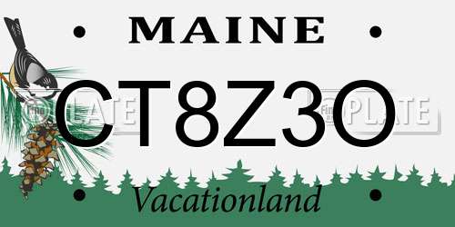CT8Z3O Maine License Plate