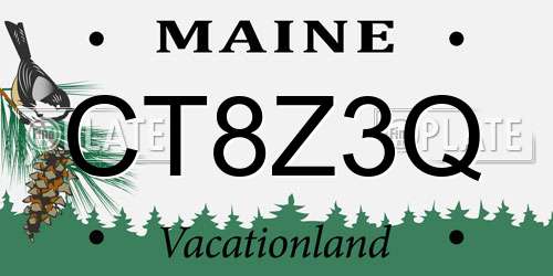CT8Z3Q Maine License Plate