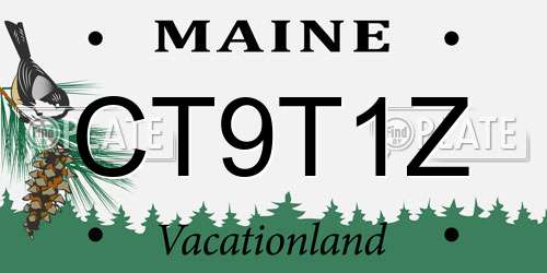 CT9T1Z Maine License Plate