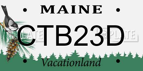 CTB23D Maine License Plate
