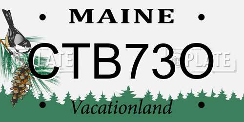 CTB73O Maine License Plate