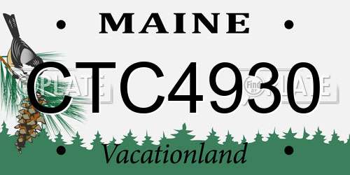 CTC4930 Maine License Plate