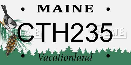 CTH235 Maine License Plate