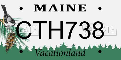 CTH738 Maine License Plate