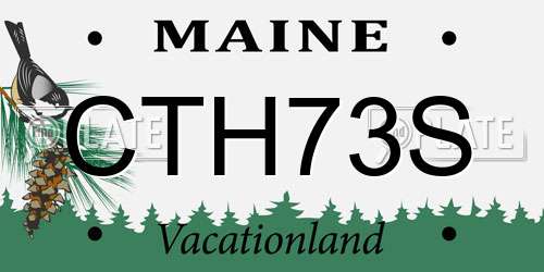 CTH73S Maine License Plate