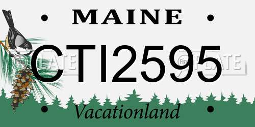 CTI2595 Maine License Plate