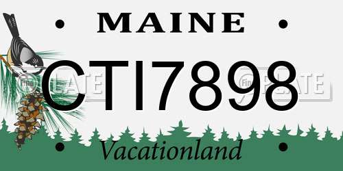 CTI7898 Maine License Plate