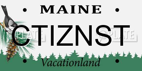 CTIZNST Maine License Plate