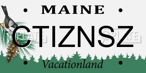 CTIZNSZ Maine License Plate
