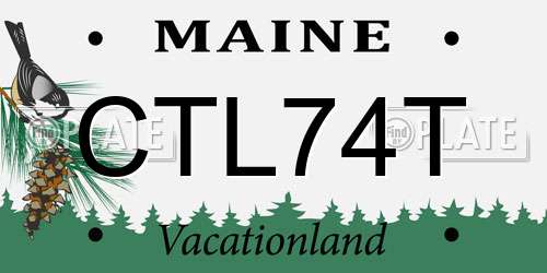 CTL74T Maine License Plate