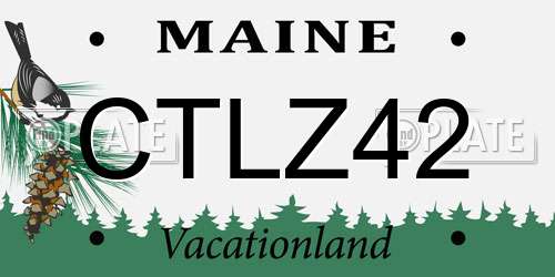 CTLZ42 Maine License Plate