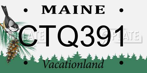 CTQ391 Maine License Plate