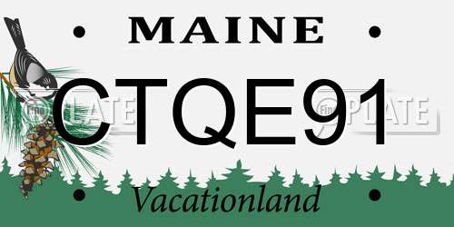 CTQE91 Maine License Plate