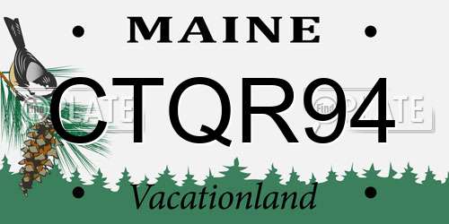 CTQR94 Maine License Plate