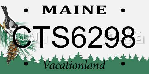 CTS6298 Maine License Plate