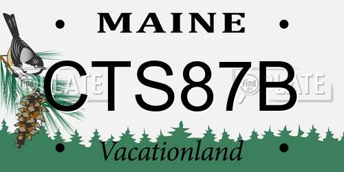 CTS87B Maine License Plate