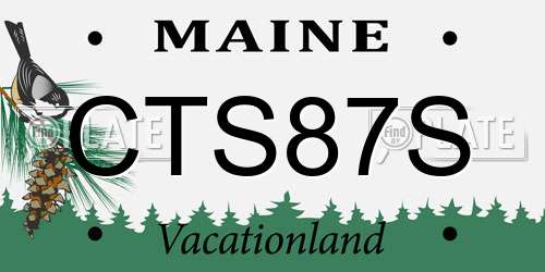 CTS87S Maine License Plate