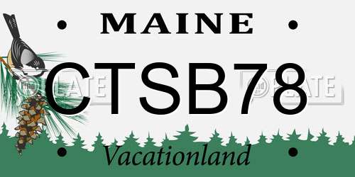 CTSB78 Maine License Plate