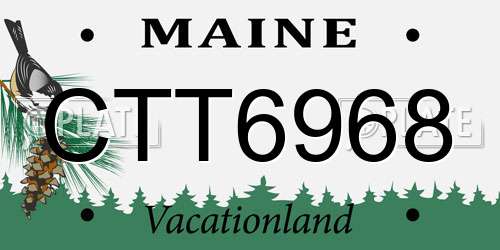 CTT6968 Maine License Plate