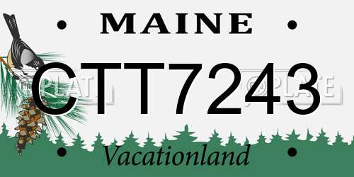 CTT7243 Maine License Plate