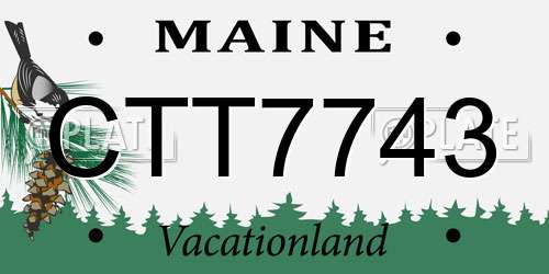 CTT7743 Maine License Plate