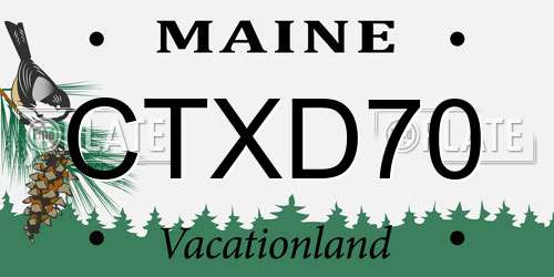 CTXD70 Maine License Plate