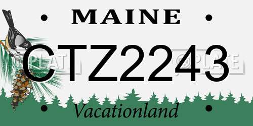 CTZ2243 Maine License Plate