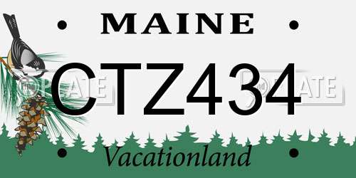 CTZ434 Maine License Plate