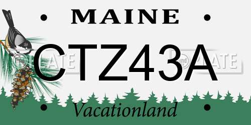 CTZ43A Maine License Plate
