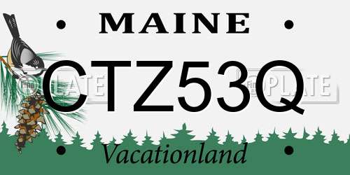 CTZ53Q Maine License Plate