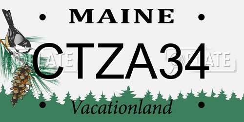 CTZA34 Maine License Plate
