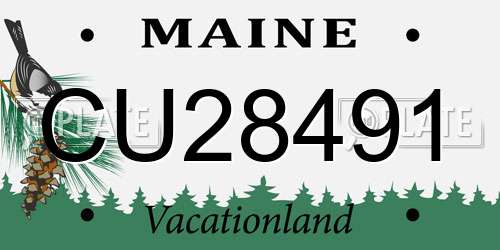 CU28491 Maine License Plate