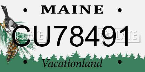 CU78491 Maine License Plate