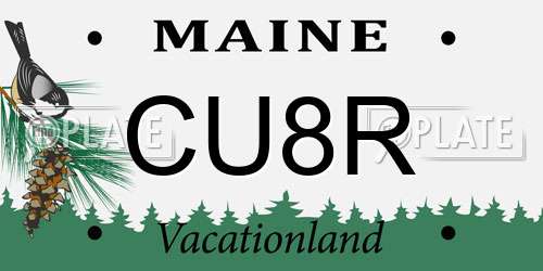 CU8R Maine License Plate
