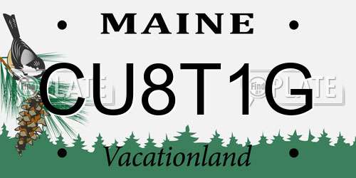 CU8T1G Maine License Plate