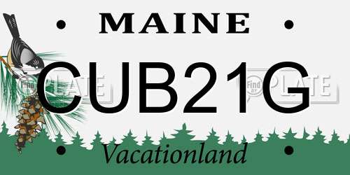 CUB21G Maine License Plate