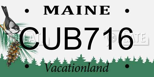 CUB716 Maine License Plate
