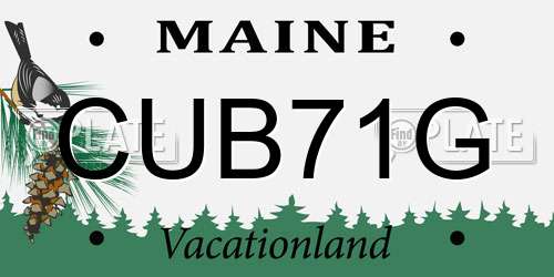 CUB71G Maine License Plate