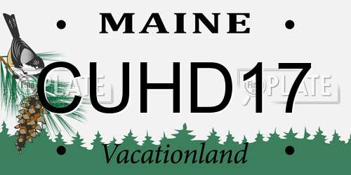 CUHD17 Maine License Plate