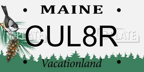 CUL8R Maine License Plate