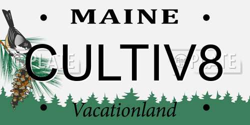 CULTIV8 Maine License Plate