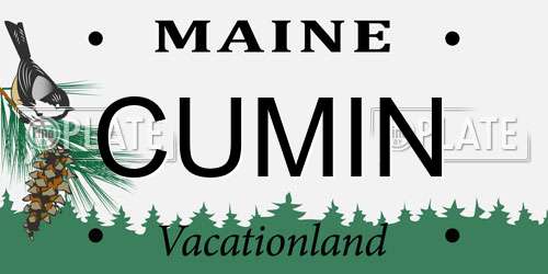 CUMIN Maine License Plate