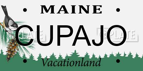 CUPAJO Maine License Plate