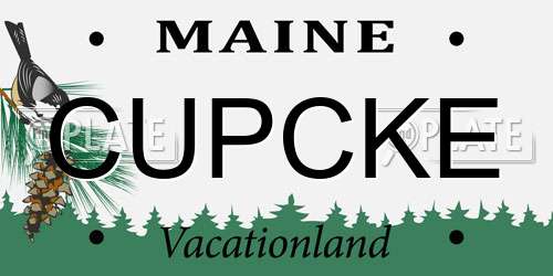 CUPCKE Maine License Plate