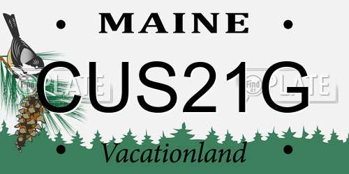 CUS21G Maine License Plate