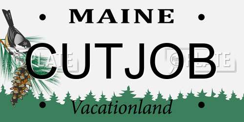 CUTJOB Maine License Plate