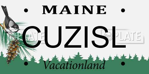 CUZISL Maine License Plate